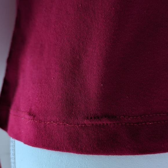 Vintage red turtleneck top black floral bandana Long Sleeve design Large/XL - Picture 13 of 16